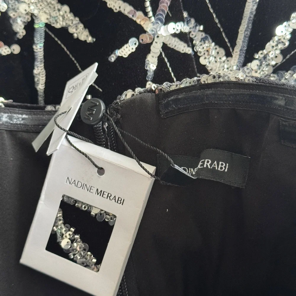 NADINE MERABI Stella Star Dress in Black XS
